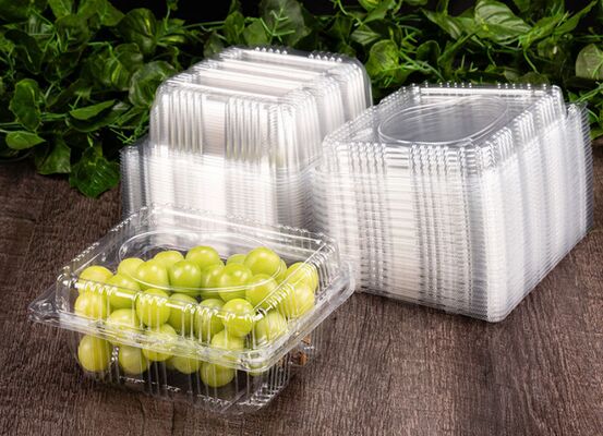 Aanpasbare Recyclebare PET Transparante Fruit Verpakking Doos met Hitteafdichting voor Druiven en Tomaten