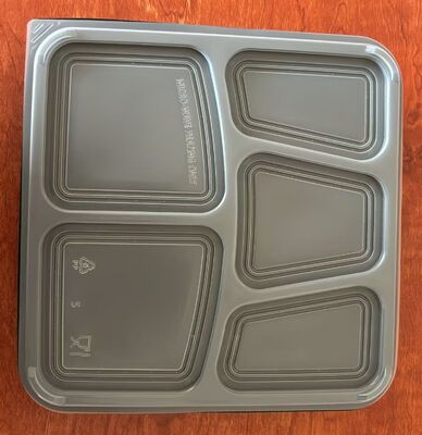 Fastfooddozen, wegwerp-fastfooddozen met 5 grids, PP-fastfooddozen met 5 grids, fastfoodverpakkingsdozen met 5 grids