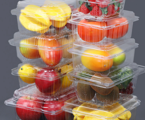 Biologisch afbreekbare 18 cm PET-plastic tray voor verpakkingen van salades en groenten