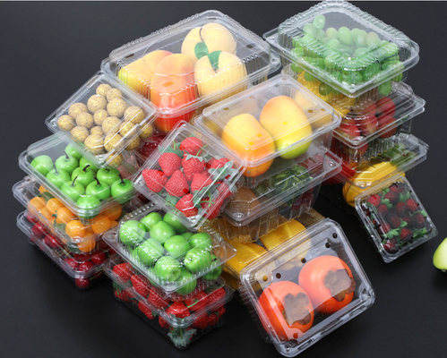 Eenmalig fruitdoosje - watermelon- en aardbeienverpakkingsdoosje van levensmiddelenkwaliteit - lunchfruitkas - eenmalig transparant verpakkingsdoosje