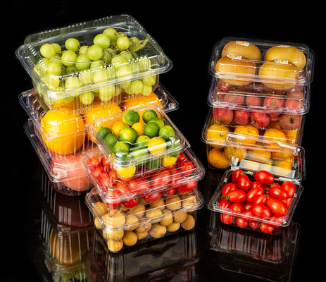 Wholesale disposable packaging boxes for 200g beef rolls with preservation function. Transparent packaging boxes for lamb rolls with black background,