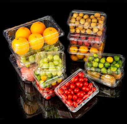 berry punnet box  food clamshell packaging  fruit takeout box rigid plastic fruit container  supermarket fruit box  fresh fruit packaging box