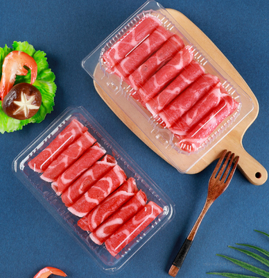 clamshell punnet   one‑piece hinged box  clear blister container grocery fruit container fruit display box