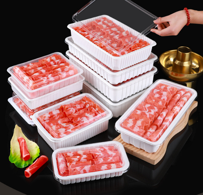 Fruitdozen, fruitbakken, vleesverpakkingsdozen, groentenverpakkingsdozen, fastfooddozen, koekjesdozen, evenals transparante dozen van PVC, PP, PET en gedrukte dozen.