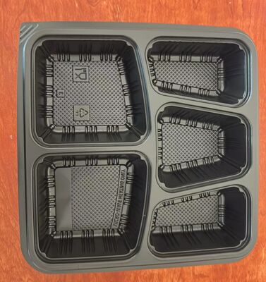 Fastfooddozen, 5-vaks PP wegwerp fastfooddozen, 5-vaks PP fastfooddozen, 5-vaks fastfoodcontainers